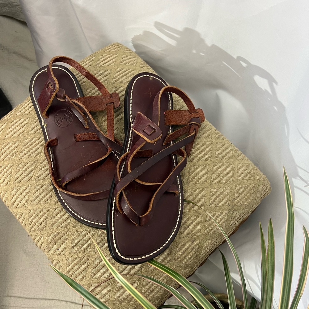 Women’s ISLAND SANDALS USA Hawaii Brown Leather Sandals